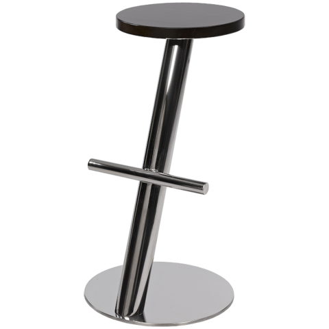 Barhocker Stima 4 mit Fußraste, Massivholzsitz