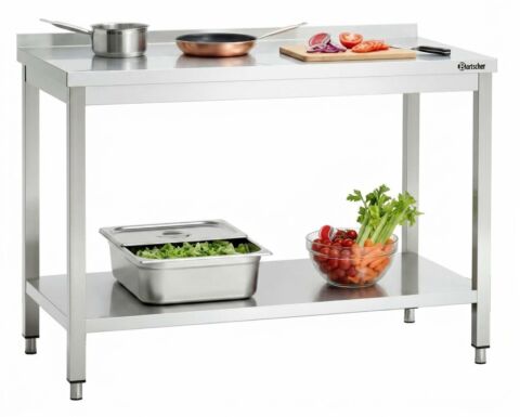 BARTSCHER Arbeitstisch 700, mit Aufkantung,1400x700x850mm
