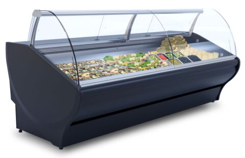 IGLOO Kühltheke Basia Neo 2.50U Dark, B 2580mm, Umluftkühlung