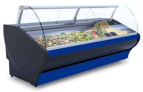 IGLOO Kühltheke Basia Neo 1.88S schwarz/blau, B 1960mm, Stille Kühlung