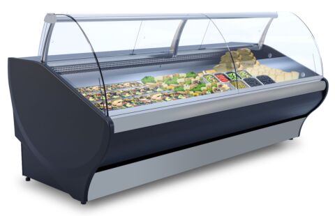 IGLOO Kühltheke Basia Neo 2.50U Night Grey 2, B 2580mm, Umluftkühlung