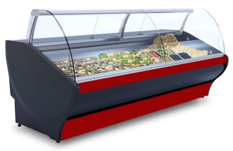 IGLOO Kühltheke Basia Neo 1.88S schwarz/rot, B 1960mm, Stille Kühlung