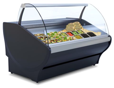 IGLOO Kühltheke Basia Neo 1.56S Night Grey, B 1650mm, Stille Kühlung