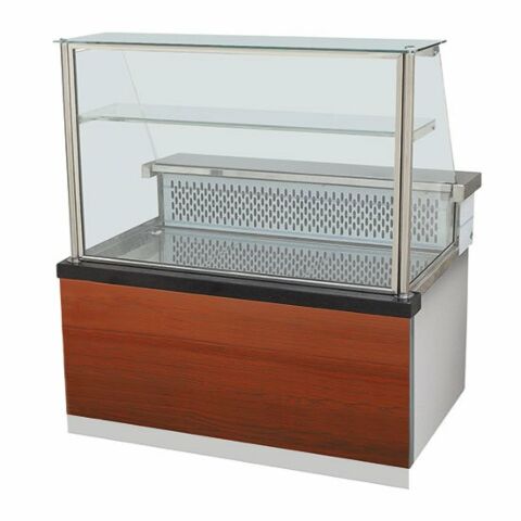 Fleisch-Kühltheke mit Holzfront