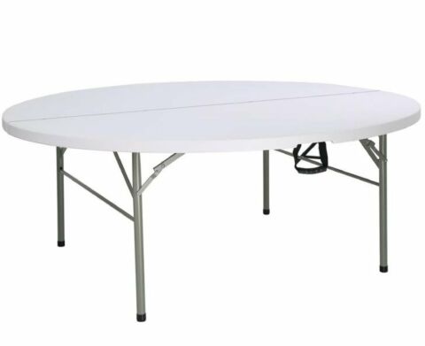 Buffettisch rund klappbar weiß 183cm-Gastro-Germany