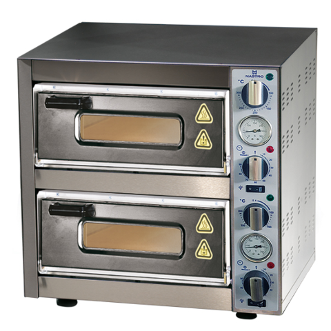 MASTRO Elektro-Pizzaofen für 2 Pizzen ø 400 mm, mechanische Bedienung