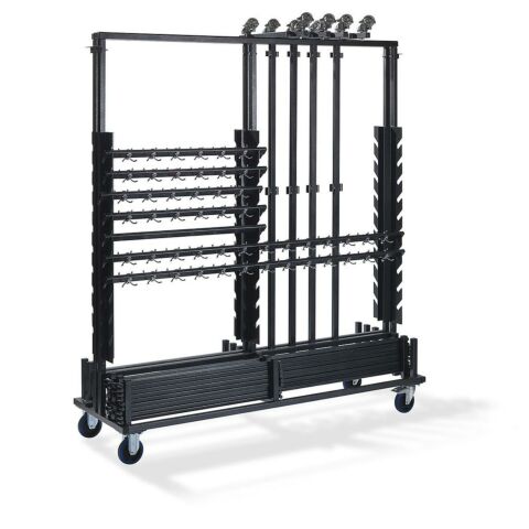 Garderoben-Transportwagen für 10 Garderoben, Hammerschlag, 186x60,5x201cm 