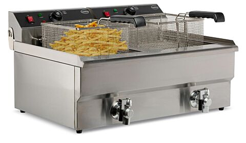 CombiSteel Elektro-Fritteuse, 2x 10 Liter, 2x 5 kW, 690x560x380mm