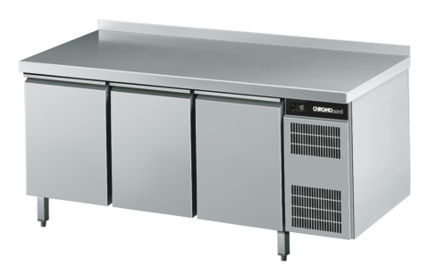 CHROMOnorn Tiefkühltisch GN 1/1, 3 Türen, mit Aufkantung 1725x700x850mm