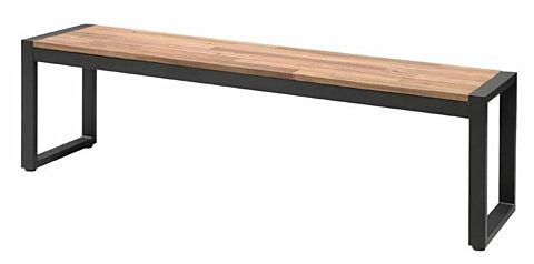 Sitzbank Holli Stahl- und Akazienholz, 160x38x45cm-Gastro-Germany