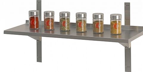 Edelstahl Wandbord 1 Boden mit Aufkantung 1000 x 300 mm