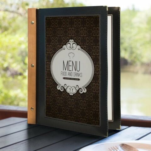 5 Einsteckhüllen schwarz, A4 (5 Stück)-Gastro-Germany