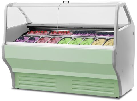 IGLOO Eisvitrine Eistheke Wojtek 1.0W für 8 Behälter, Breite 1050mm gefüllte Ansicht