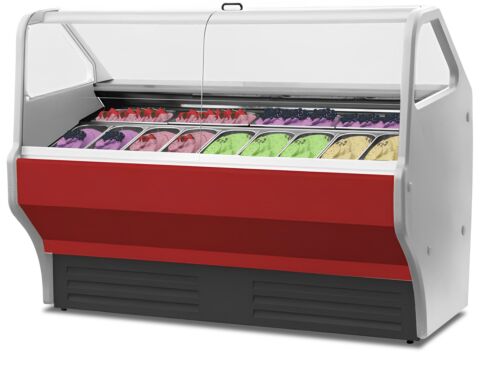 IGLOO Eisvitrine Eistheke Wojtek 1.7W für 14 Behälter, Breite 1710mm gefüllte Ansicht