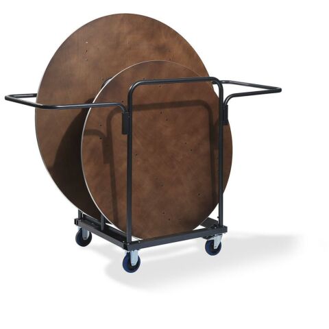 Bankettisch rund Transportwagen für 8 Tischen, Hammerschlag, 80x75x124cm 