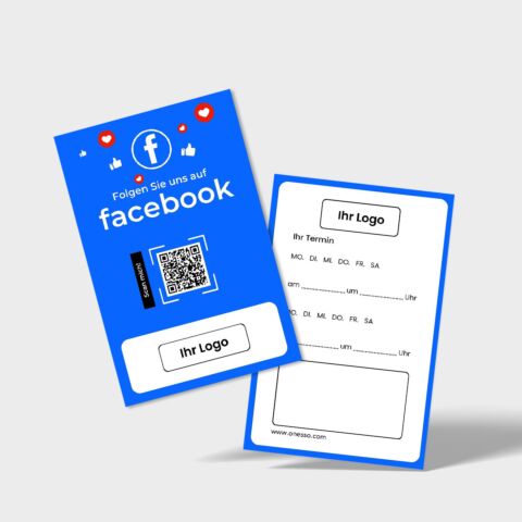 Facebook-Karte & Terminfeld mit QR-Code, Logo