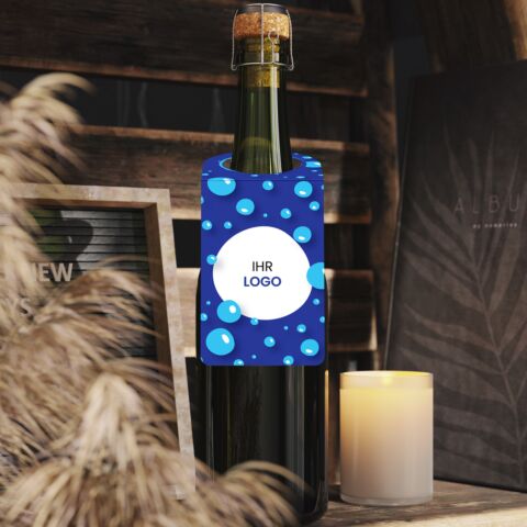 Flaschenanhänger PAF500 mit Logo & Steckschlaufe