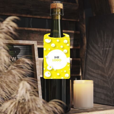 Flaschenanhänger PAF510 mit Logo & Steckschlaufe