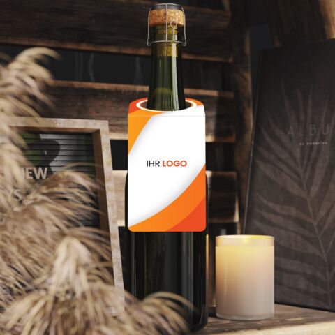 Flaschenanhänger PAF520 mit Logo & Steckschlaufe