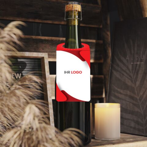 Flaschenanhänger PAF530 mit Logo & Steckschlaufe