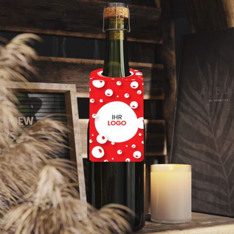 Flaschenanhänger PAF540 mit Logo & Steckschlaufe