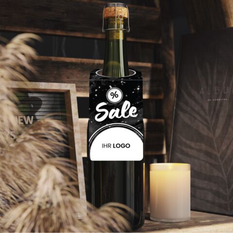Flaschenanhänger „SALE“ PAF580 mit Logo & Steckschlaufe