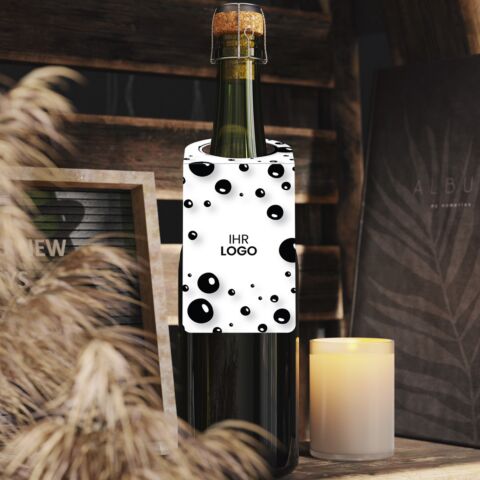 Flaschenanhänger PAF535 mit Logo & Steckschlaufe