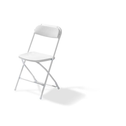 Budget Klappstuhl weiß/weiß, stapelbar, StahlGestell, 43x45x80cm 