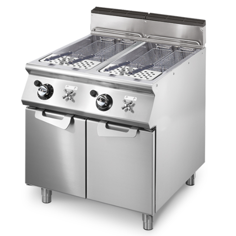 VIRTUS Gas-Nudelkocher, 2 Becken GN 2/3, Kapazität 2x 26 Liter