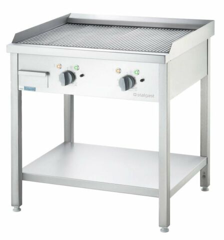STALGAST Elektro-Griddleplatte - gerillt, 800x700x850 mm, 400 V, 8,10 kW