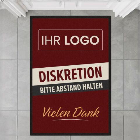 Fussmatte DIS30 für Diskretion mit Logo, 80×120 cm