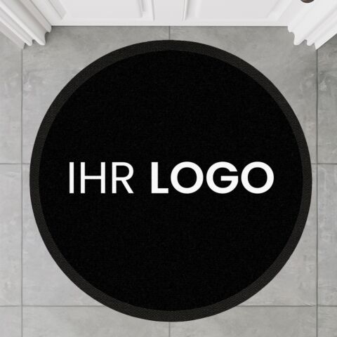 Fussmatte dark mit Logo, rund Ø 100cm