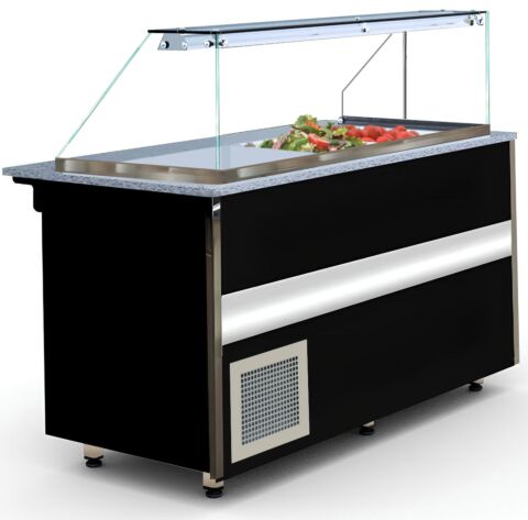 IGLOO Gastroline 1.0 Kühltheke Kühlvitrine, Länge 1000 mm Schwarz