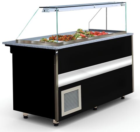 IGLOO Gastroline 1.5 Kühltheke Salattheke, Länge 1500mm, Schwarz