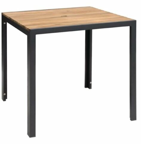 Gastronomie Tisch Holli viereckig Stahl- und Akazienholz