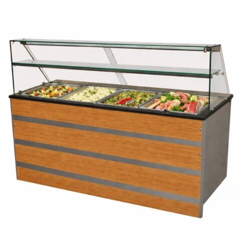 Gastronomie Kühltheke, Holzfront für 5x GN 1/1, 1800x800x1350 mm