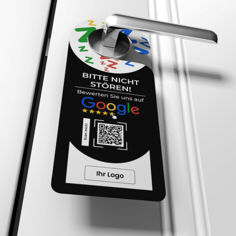 Hotel Türanhänger Google-Bewertung QR-Code+Logo