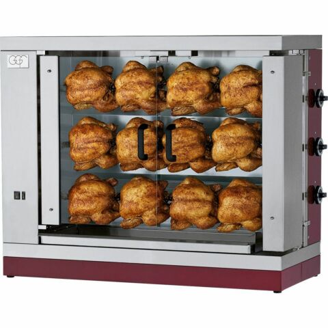 GGF Gas-Hähnchengrill mit 3 Spießen für bis zu 12-15 Hähnchen, 17 kW