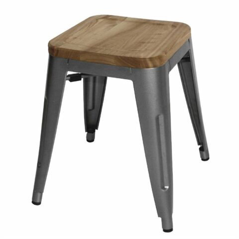 HOLLI-ST-G36 Bistro Stuhl, Stahl mit Holzsitz, 40,5x40,5x45,5cm