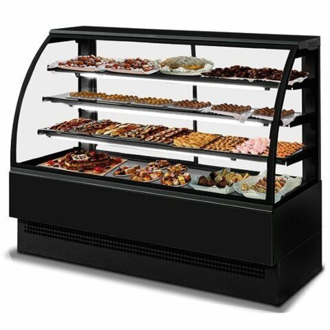 MASTRO Kuchentheke Gebäcktheke 120 schwarz, 1200x800x14000mm