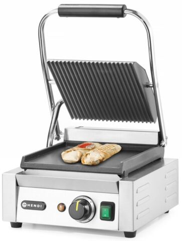 HENDI Kontaktgrill Einzelausführung oben gerillt/unten glatt