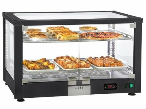 MASTRO Warme Theke Warmhaltevitrine mit 2 Ebenen, 780 mm Länge