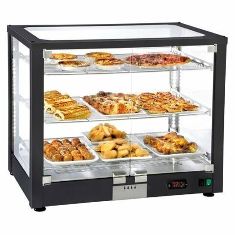 MASTRO Warme Theke Warmhaltevitrine mit 3 Ebenen, 780 mm Länge