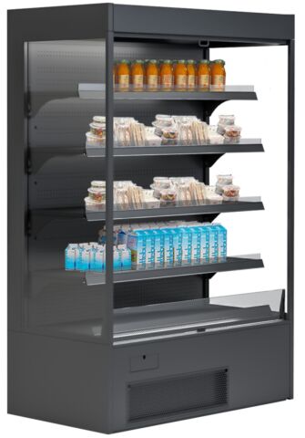 Wandkühlregal Variant 132 Black Line mit Nachtrollo