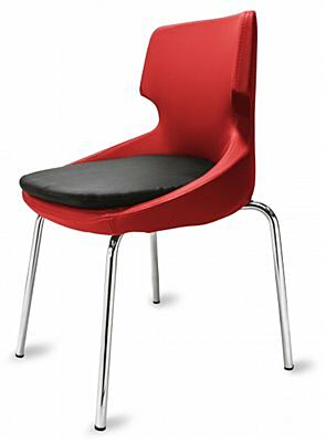 Polsterstuhl Donna rot/schwarz, Metallfüße-Gastro-Germany