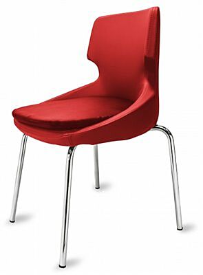 Polsterstuhl Donna rot, Metallfüße-Gastro-Germany