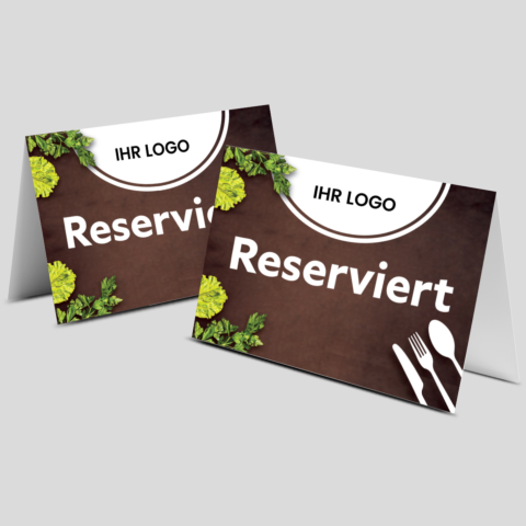 Reserviert-Tischschild Brown mit Logo (250 Stk.)