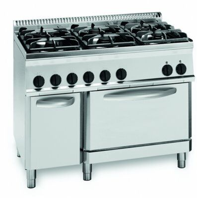 KBS Gas-Herd Ready-Line, 37kW, 6 Brenner, Gas Backofen, 1050x700x850mm-Gastro-Germany