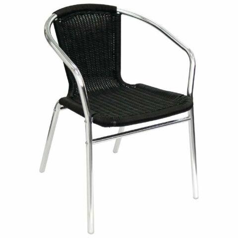 KRISTA Bistrostuhl Geflecht, Rattan schwarz stapelbar-Gastro-Germany