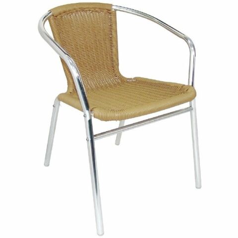 KRISTA Bistrostuhl Geflecht Rattan mit Alu-Gestell stapelbar-Gastro-Germany